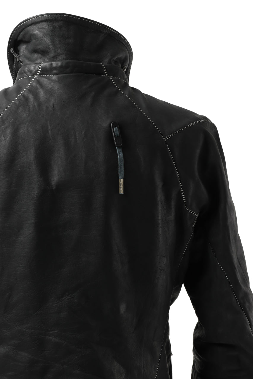 画像をギャラリービューアに読み込む, BORIS BIDJAN SABERI HORSE LEATHER PRIMALOFT® PADDED JACKET / OBJECT DYED & BODY MOLDED "J2.1-FMM20020" (BLACK)