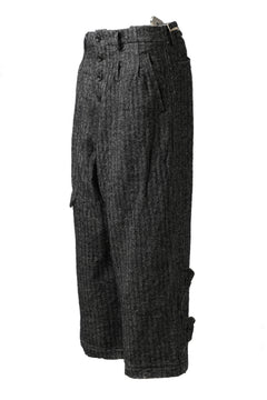 画像をギャラリービューアに読み込む, YUTA MATSUOKA buggy trousers / wool linen herringbone (charcoal grey)
