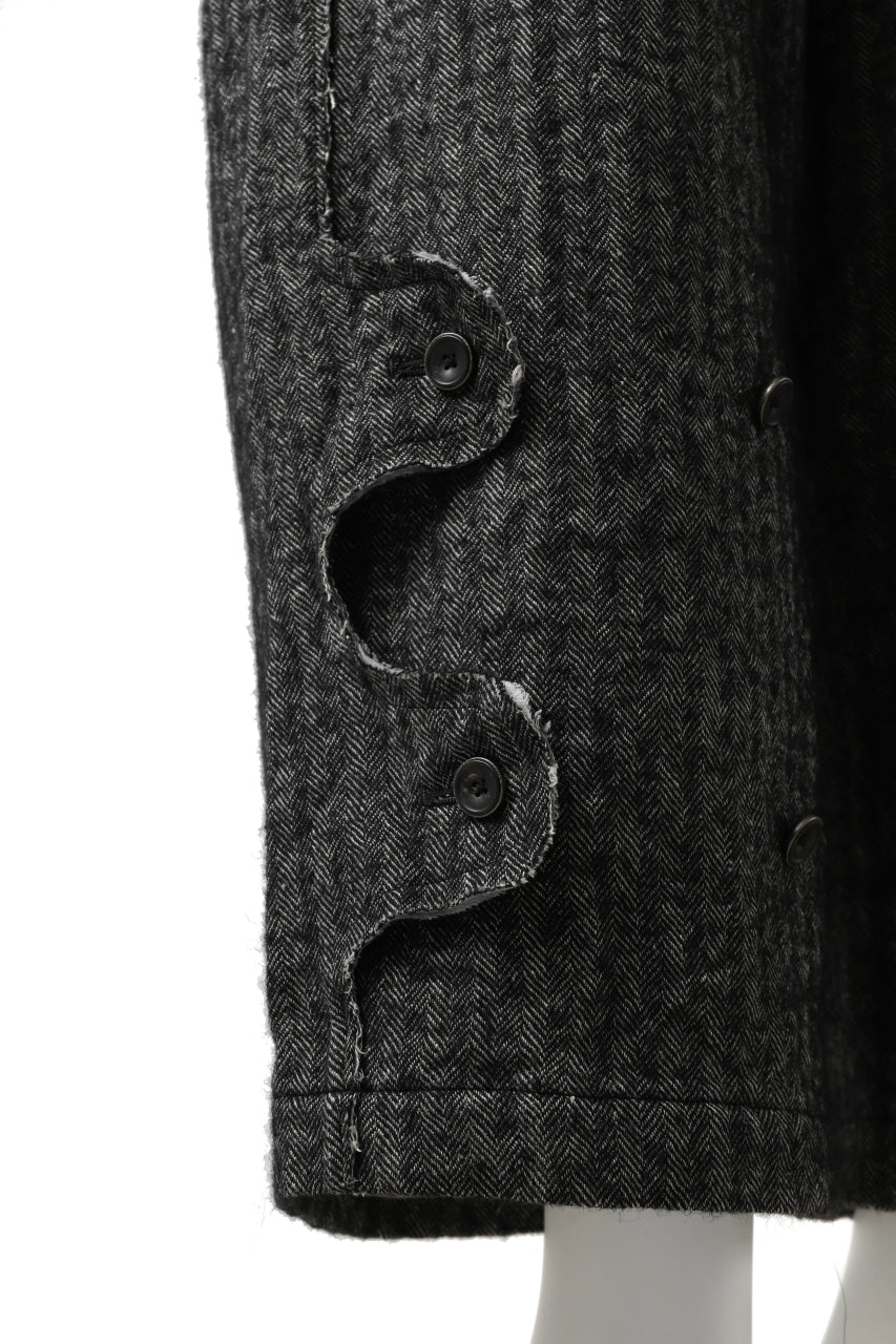 画像をギャラリービューアに読み込む, YUTA MATSUOKA buggy trousers / wool linen herringbone (charcoal grey)