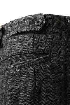画像をギャラリービューアに読み込む, YUTA MATSUOKA buggy trousers / wool linen herringbone (charcoal grey)
