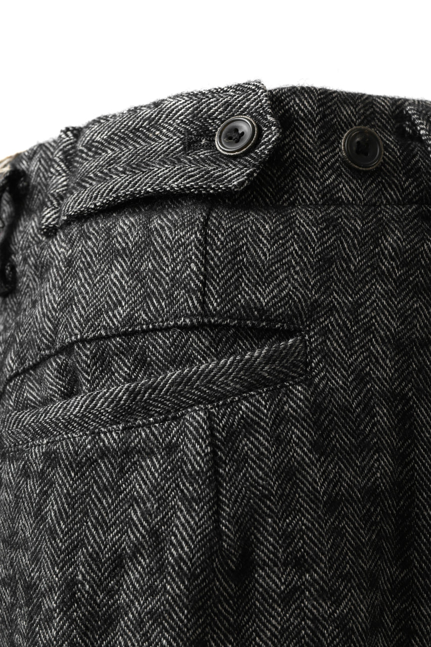画像をギャラリービューアに読み込む, YUTA MATSUOKA buggy trousers / wool linen herringbone (charcoal grey)