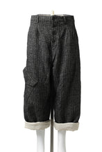 画像をギャラリービューアに読み込む, YUTA MATSUOKA buggy trousers / wool linen herringbone (charcoal grey)