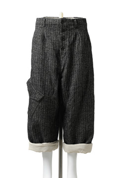 画像をギャラリービューアに読み込む, YUTA MATSUOKA buggy trousers / wool linen herringbone (charcoal grey)
