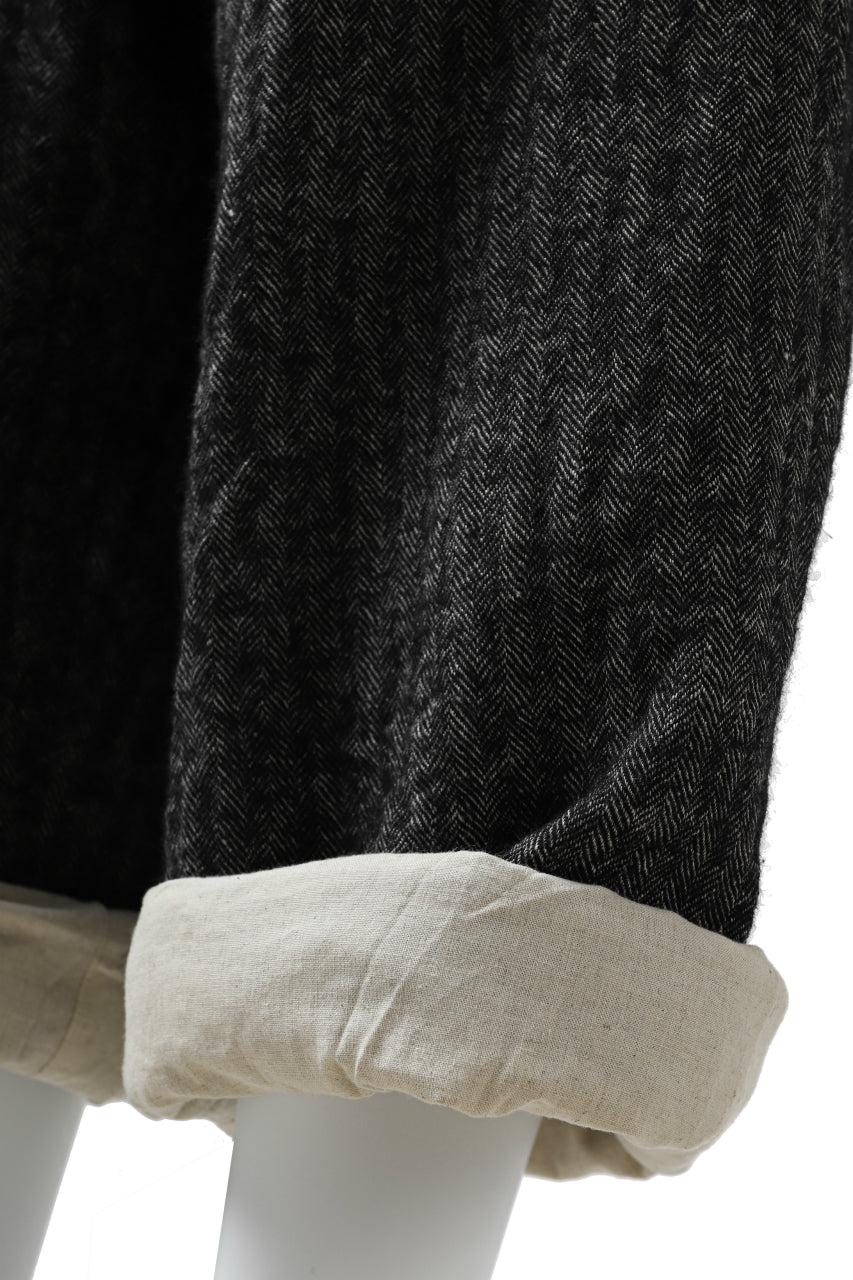 画像をギャラリービューアに読み込む, YUTA MATSUOKA buggy trousers / wool linen herringbone (charcoal grey)
