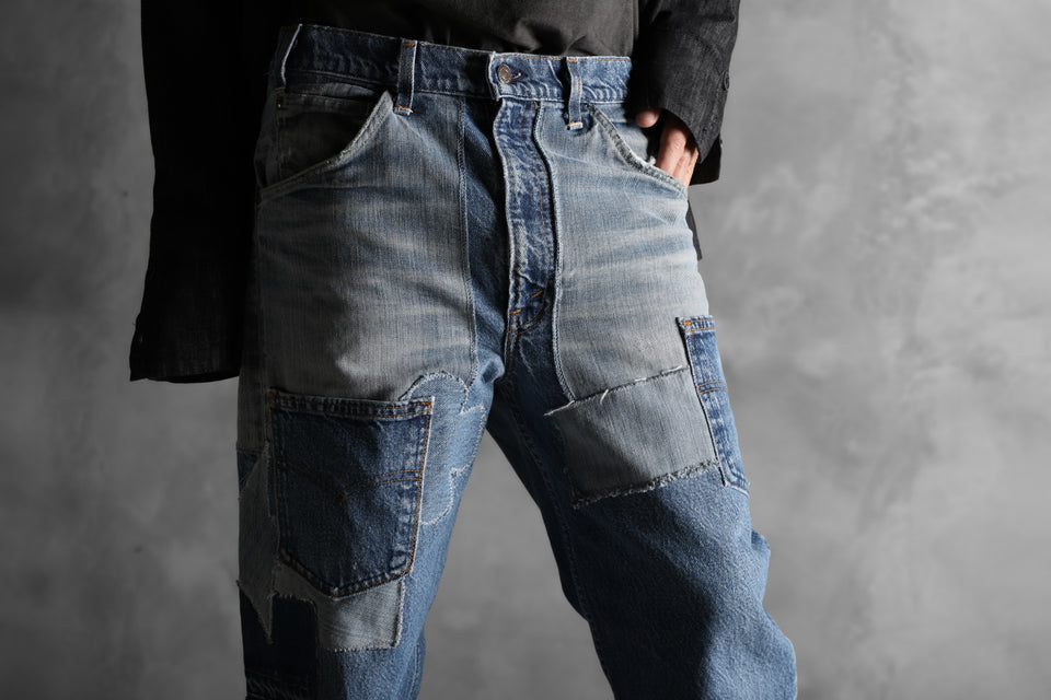 画像をギャラリービューアに読み込む, CHANGES VINTAGE REMAKE DENIM STRAIGHT PANTS / RARE DENIM (INDIGO #A)
