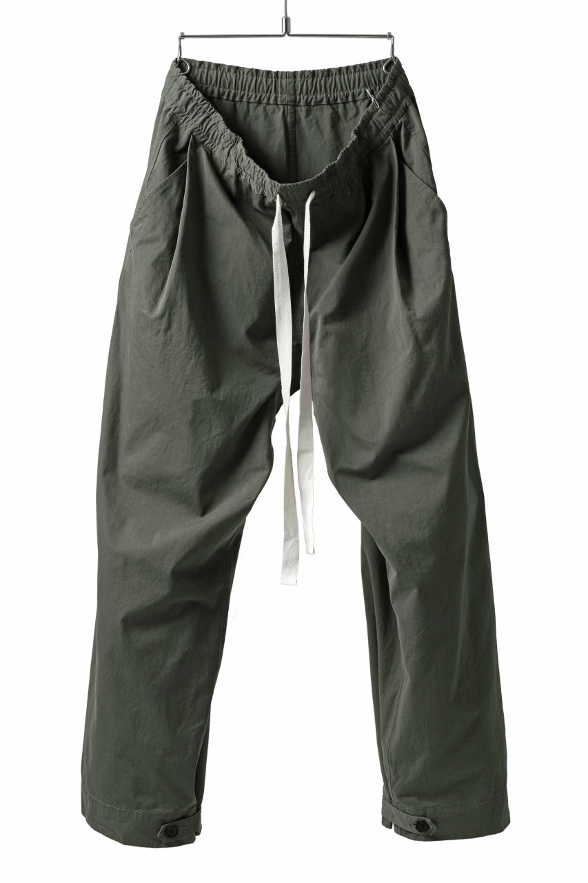 Load image into Gallery viewer, KLASICA GARNER EXTRA WIDE STRING TROUSERS / HIGH DENSITY MATT TWILL (OLIVE)