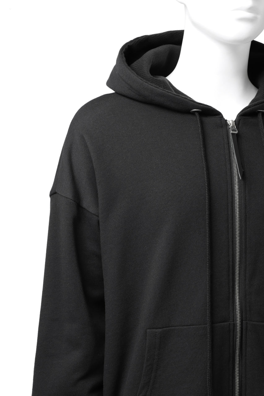 画像をギャラリービューアに読み込む, DEFORMATER.® BOMBER-HOODIE JACKET / SWEAT+WAFFLE JERSEY (BLACK)