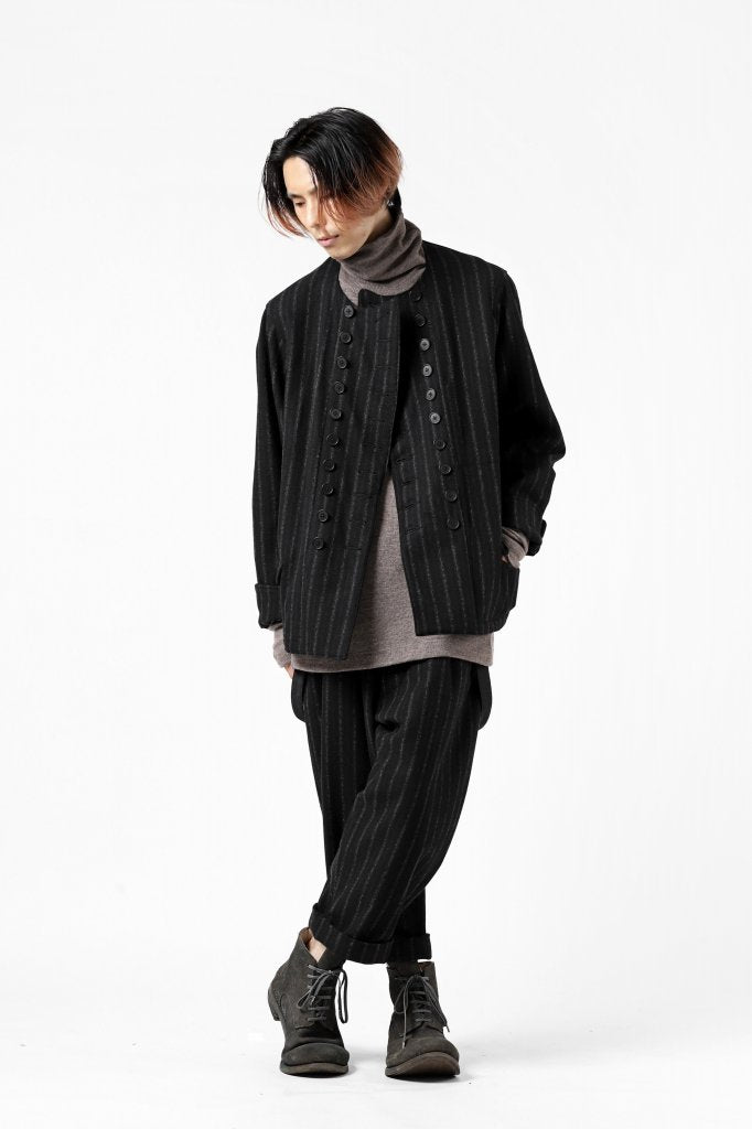 画像をギャラリービューアに読み込む, KLASICA BARREL SUSPENDER TROUSERS / WOOL FLANNEL (VINTAGE STRIPE)