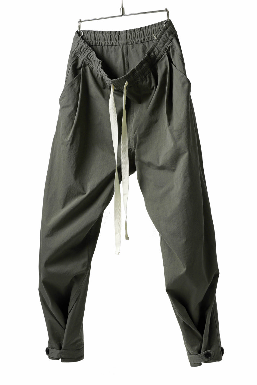 KLASICA GARNER EXTRA WIDE STRING TROUSERS / HIGH DENSITY MATT TWILL (OLIVE)