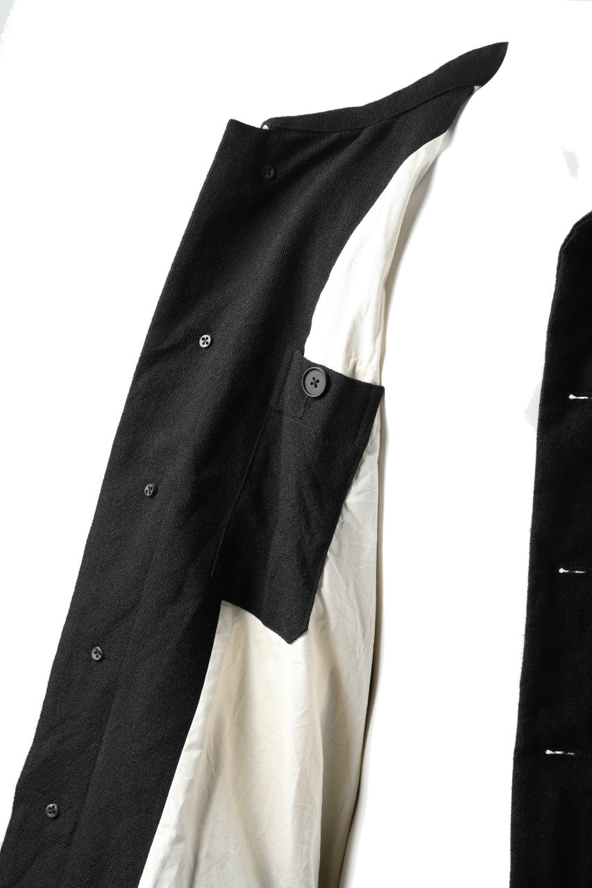 画像をギャラリービューアに読み込む, KLASICA KISTE-TWEED SHORT COAT / OFF TWEED WOOL (BLACK)