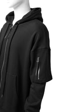 画像をギャラリービューアに読み込む, DEFORMATER.® BOMBER-HOODIE JACKET / SWEAT+WAFFLE JERSEY (BLACK)