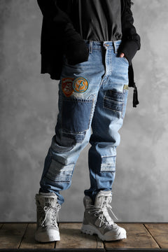 画像をギャラリービューアに読み込む, CHANGES VINTAGE REMAKE PATCHWORK DENIM TAPERED PANTS / VINTAGE DENIM (INDIGO #B)