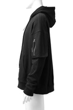 画像をギャラリービューアに読み込む, DEFORMATER.® BOMBER-HOODIE JACKET / SWEAT+WAFFLE JERSEY (BLACK)