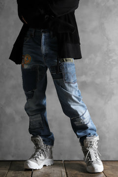 画像をギャラリービューアに読み込む, CHANGES VINTAGE REMAKE PATCHWORK DENIM TAPERED PANTS / VINTAGE DENIM (INDIGO #B)