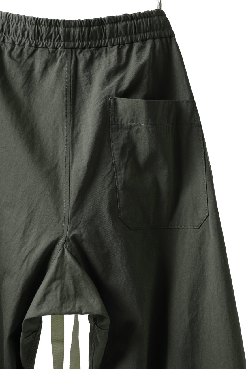 Load image into Gallery viewer, KLASICA GARNER EXTRA WIDE STRING TROUSERS / HIGH DENSITY MATT TWILL (OLIVE)