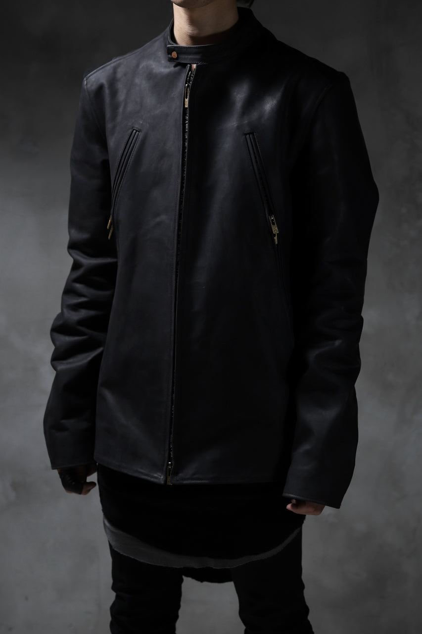 Load image into Gallery viewer, ierib exclusive single biker jacket / Nicolas Italy Vachetta (BLACK)