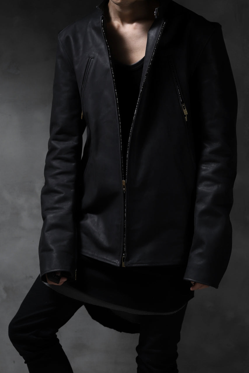 Load image into Gallery viewer, ierib exclusive single biker jacket / Nicolas Italy Vachetta (BLACK)