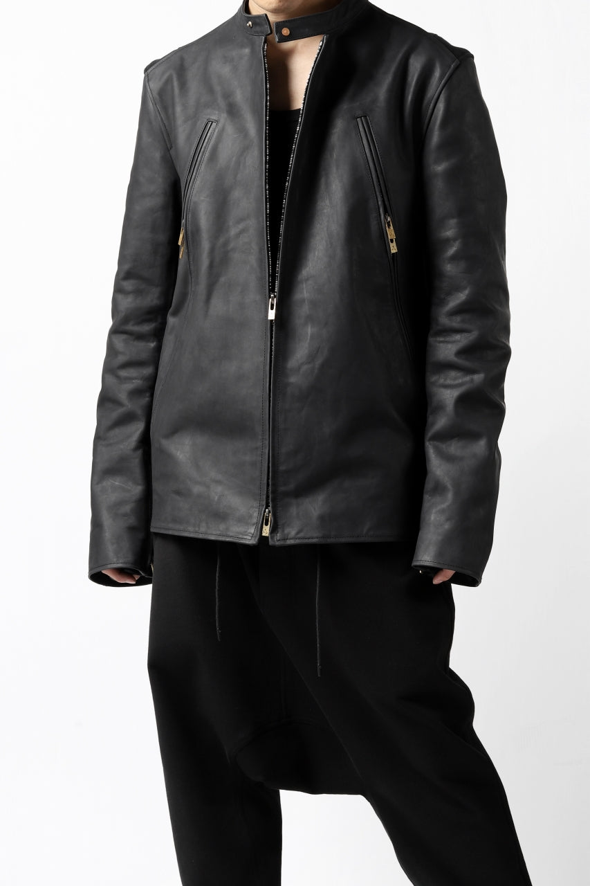 Load image into Gallery viewer, ierib exclusive single biker jacket / Nicolas Italy Vachetta (BLACK)