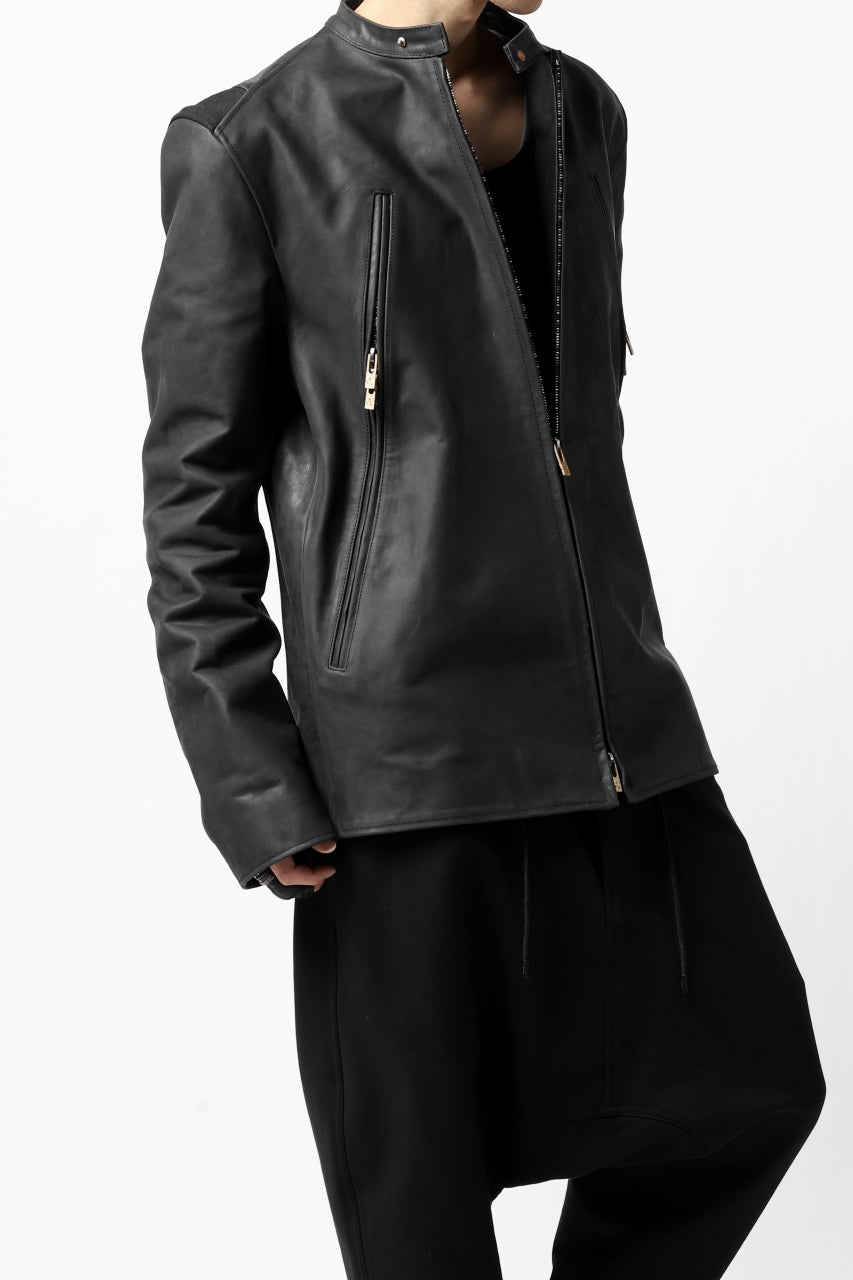 Load image into Gallery viewer, ierib exclusive single biker jacket / Nicolas Italy Vachetta (BLACK)