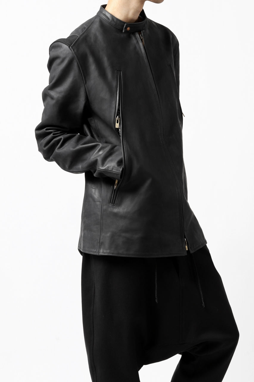 Load image into Gallery viewer, ierib exclusive single biker jacket / Nicolas Italy Vachetta (BLACK)