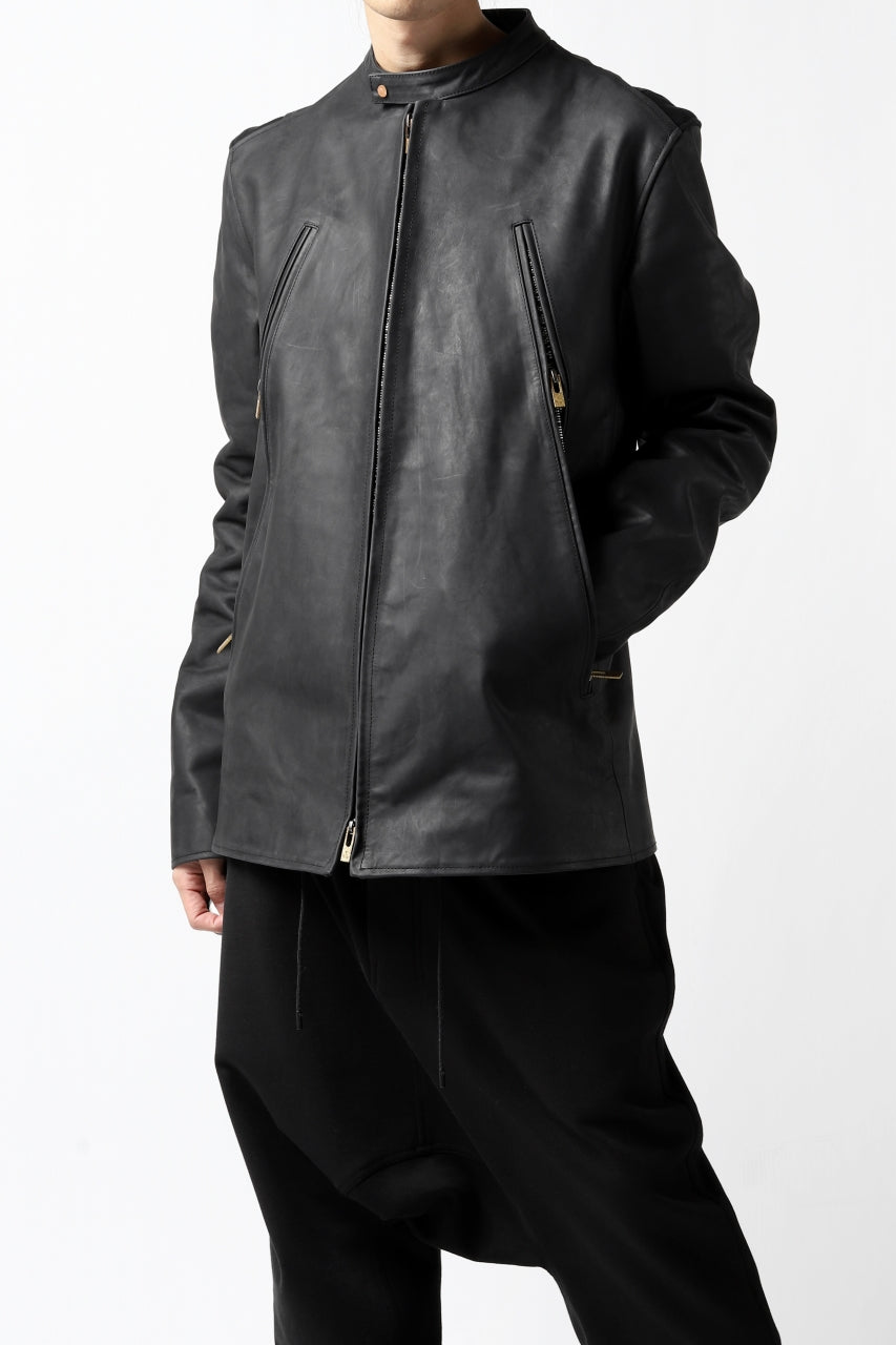 Load image into Gallery viewer, ierib exclusive single biker jacket / Nicolas Italy Vachetta (BLACK)