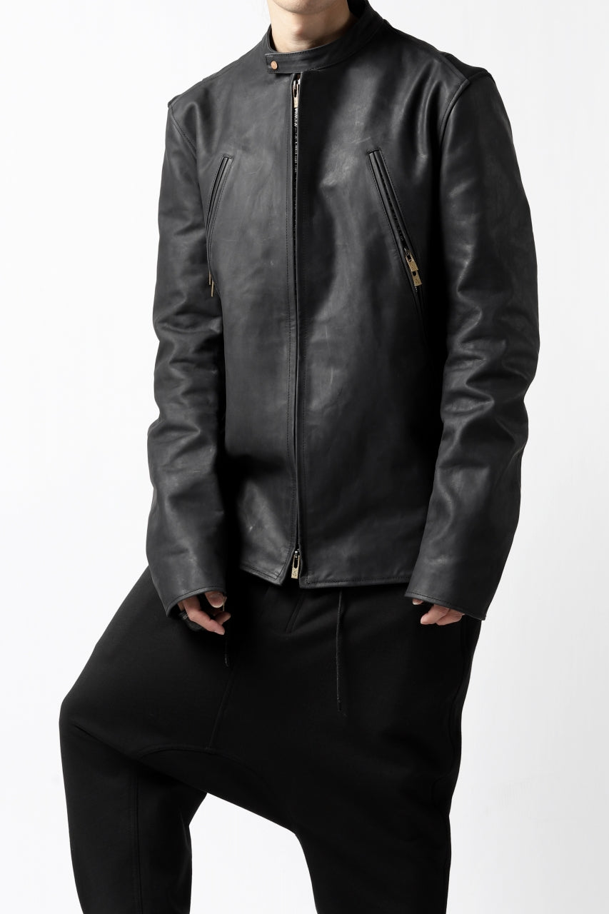 Load image into Gallery viewer, ierib exclusive single biker jacket / Nicolas Italy Vachetta (BLACK)