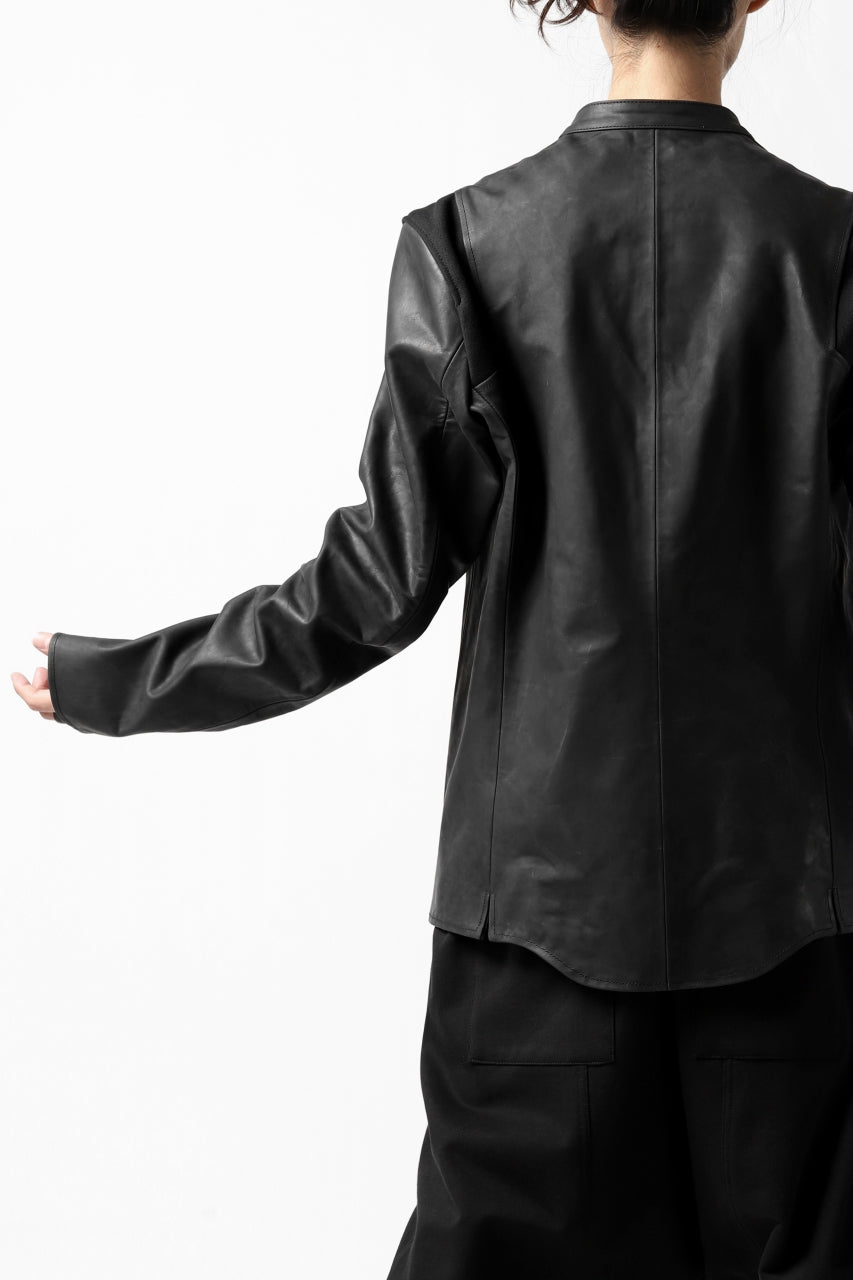 Load image into Gallery viewer, ierib exclusive single biker jacket / Nicolas Italy Vachetta (BLACK)