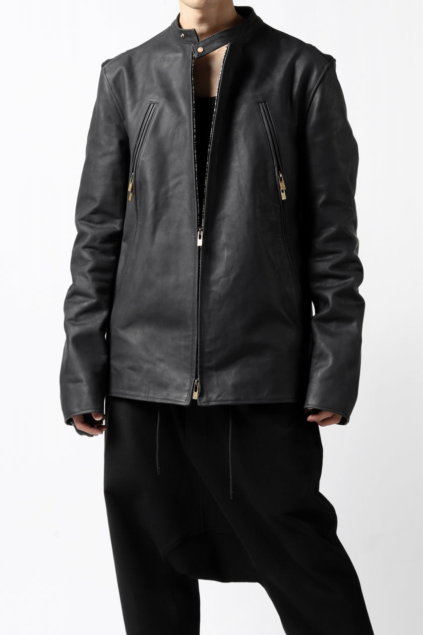Load image into Gallery viewer, ierib exclusive single biker jacket / Nicolas Italy Vachetta (BLACK)