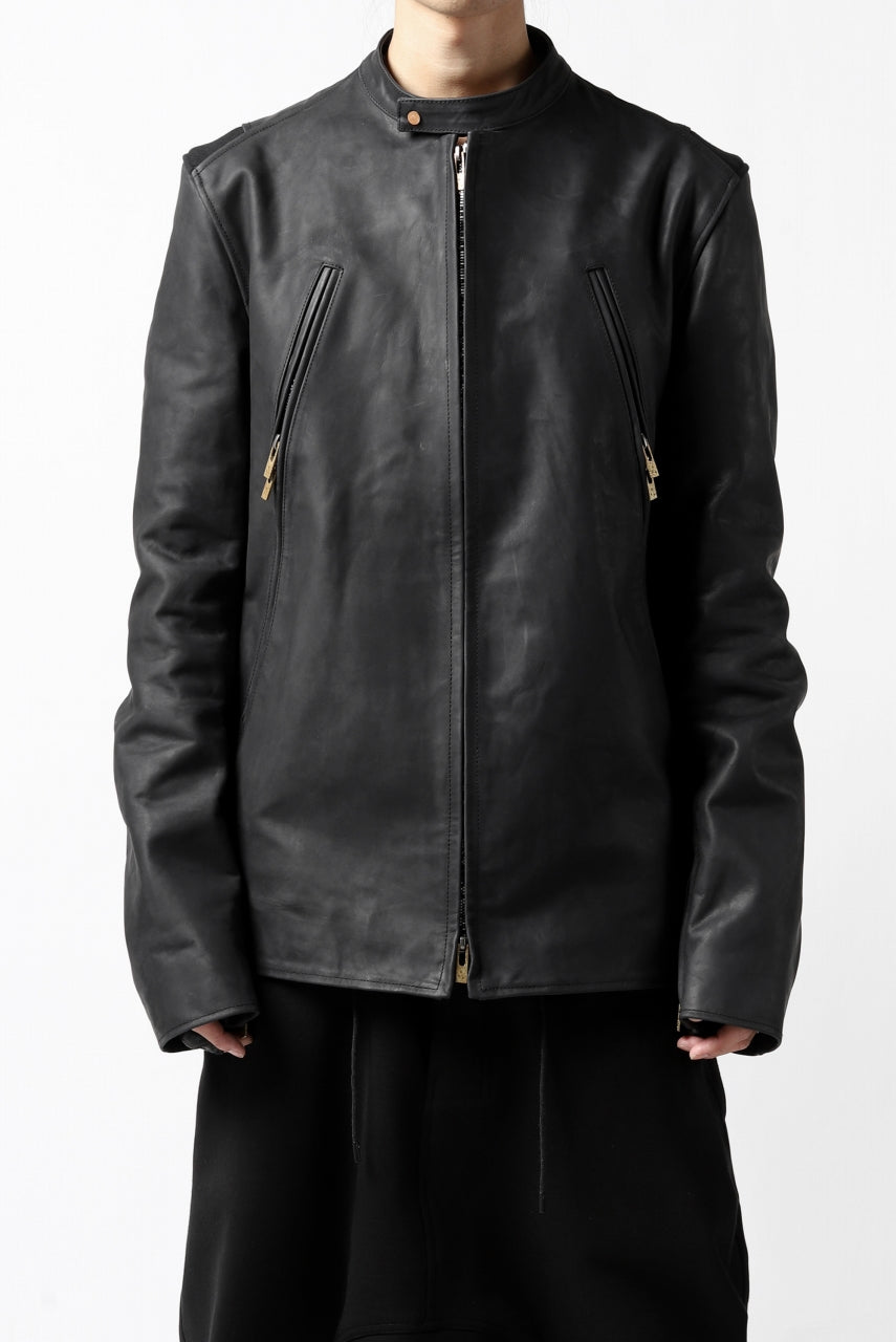 Load image into Gallery viewer, ierib exclusive single biker jacket / Nicolas Italy Vachetta (BLACK)