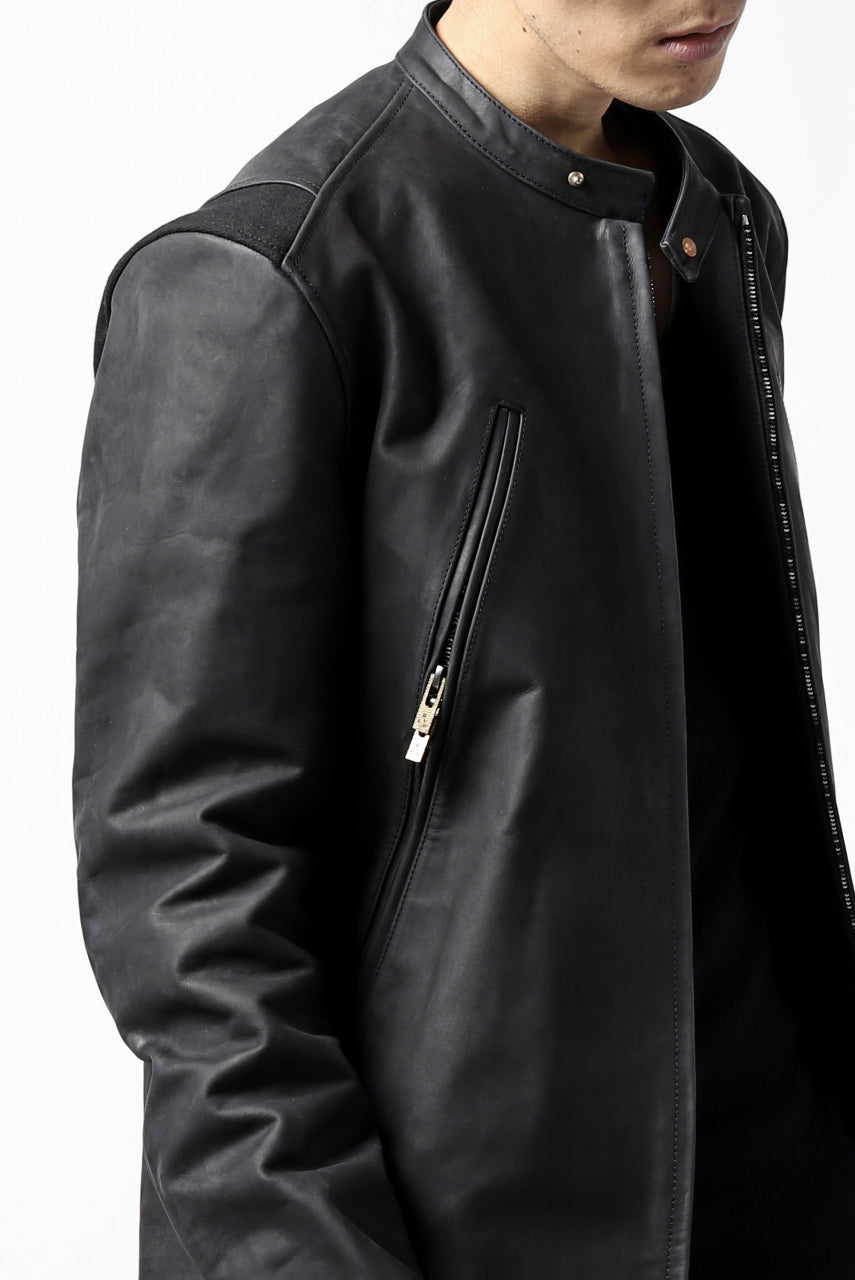 Load image into Gallery viewer, ierib exclusive single biker jacket / Nicolas Italy Vachetta (BLACK)