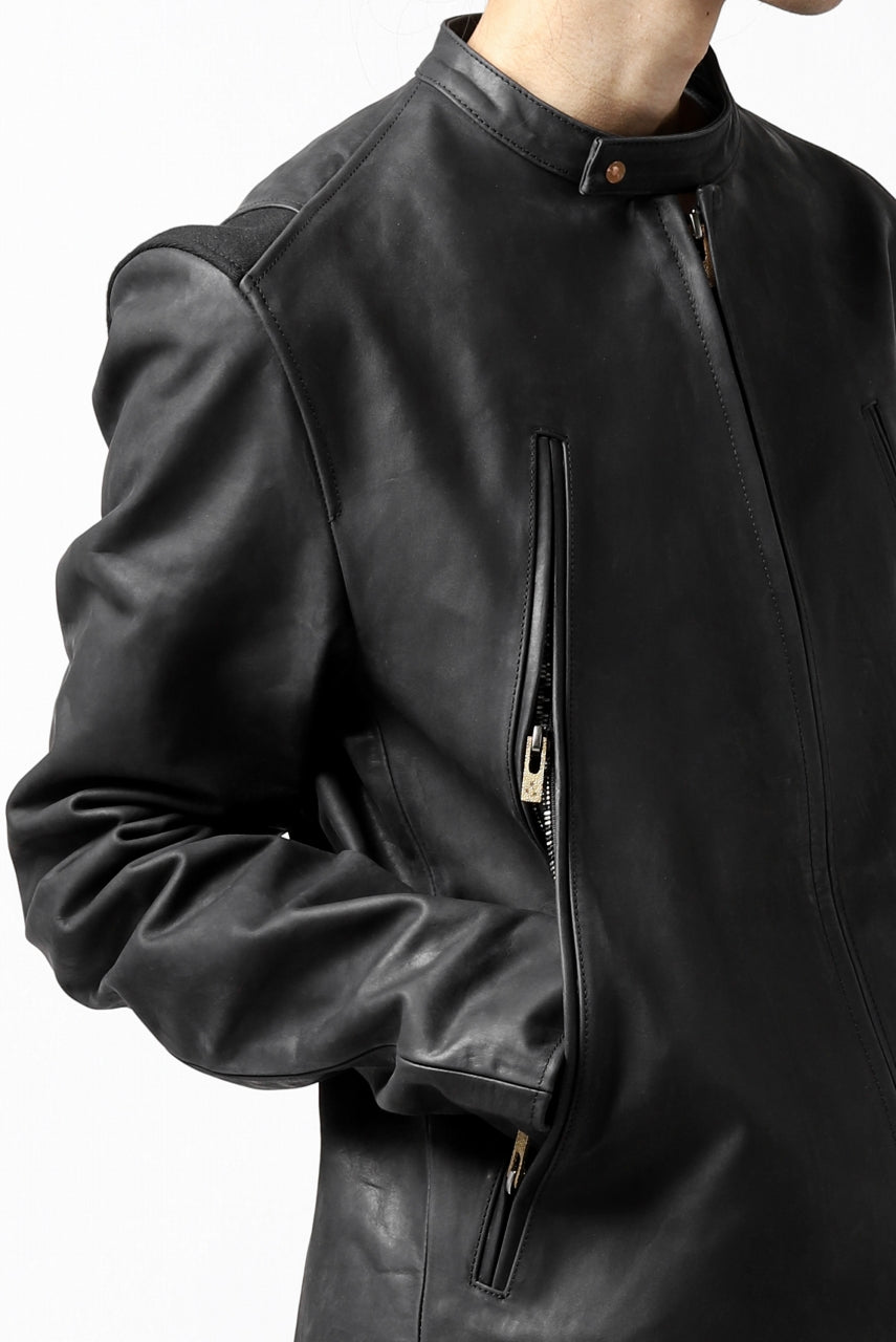 Load image into Gallery viewer, ierib exclusive single biker jacket / Nicolas Italy Vachetta (BLACK)