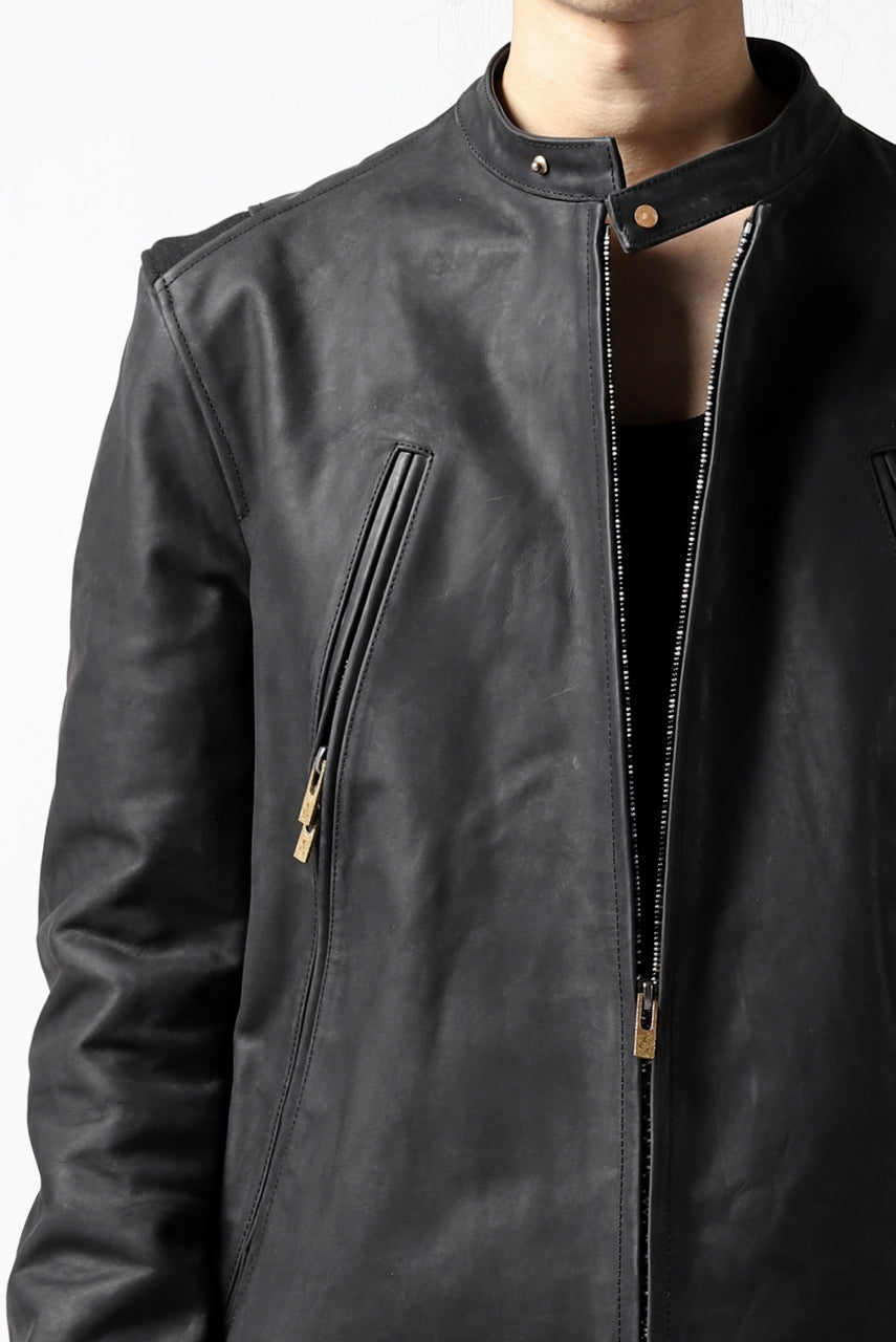 Load image into Gallery viewer, ierib exclusive single biker jacket / Nicolas Italy Vachetta (BLACK)