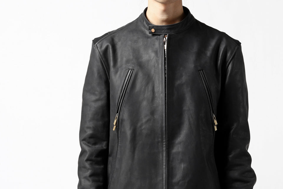 Load image into Gallery viewer, ierib exclusive single biker jacket / Nicolas Italy Vachetta (BLACK)