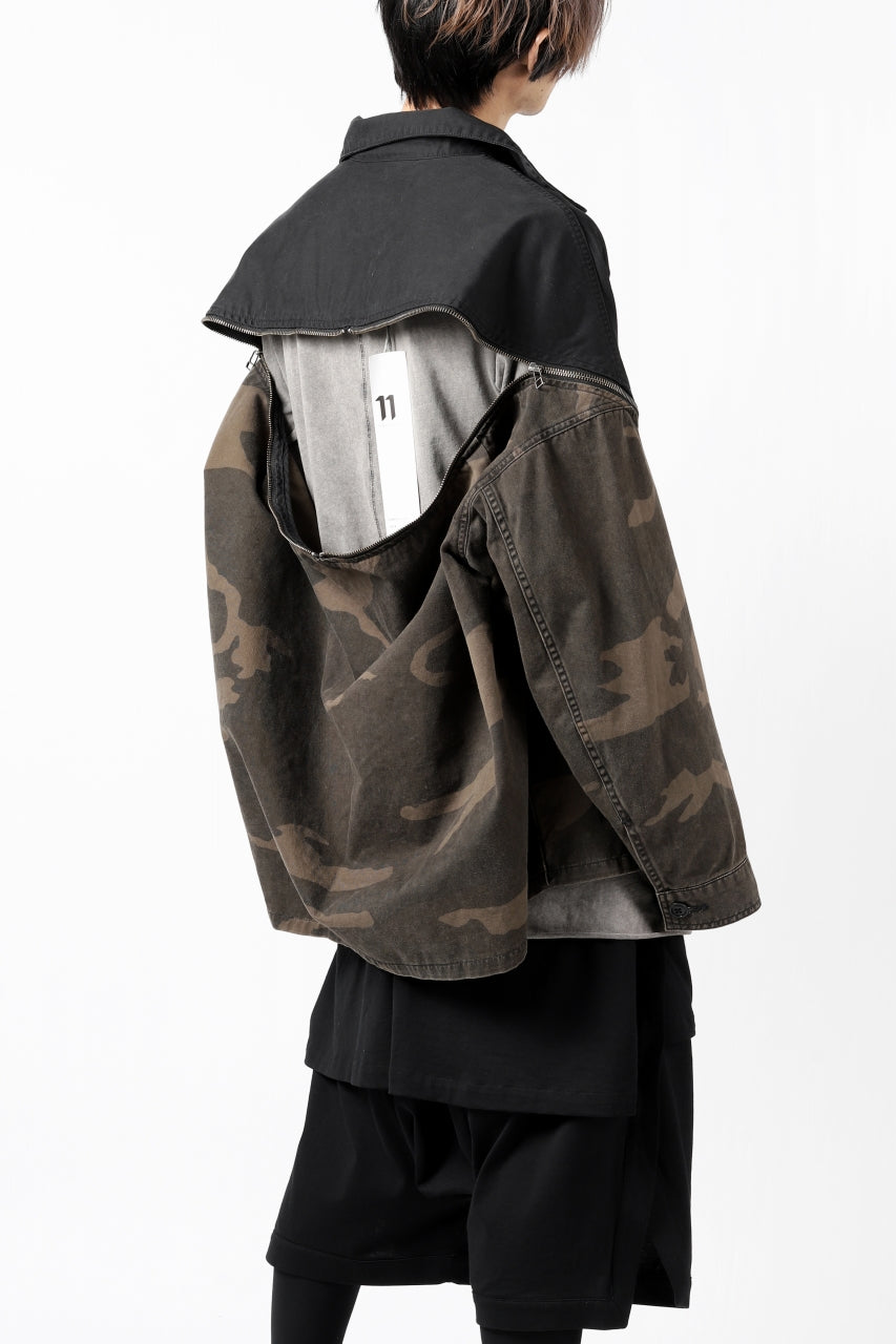 画像をギャラリービューアに読み込む, FACETASM ZIPPER ARMY SHIRT JACKET (BLACK x CAMO)