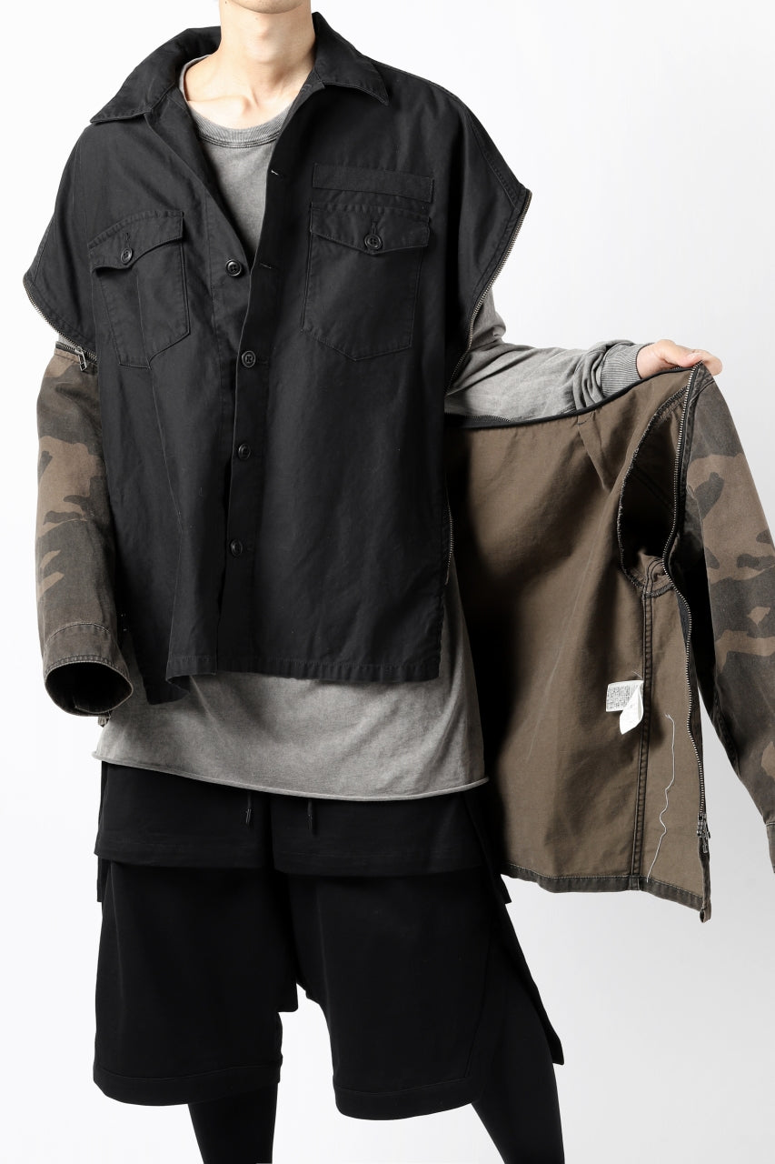 画像をギャラリービューアに読み込む, FACETASM ZIPPER ARMY SHIRT JACKET (BLACK x CAMO)