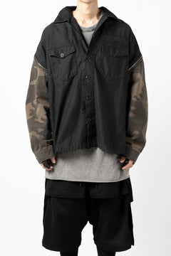 画像をギャラリービューアに読み込む, FACETASM ZIPPER ARMY SHIRT JACKET (BLACK x CAMO)
