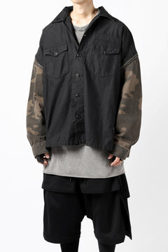 画像をギャラリービューアに読み込む, FACETASM ZIPPER ARMY SHIRT JACKET (BLACK x CAMO)