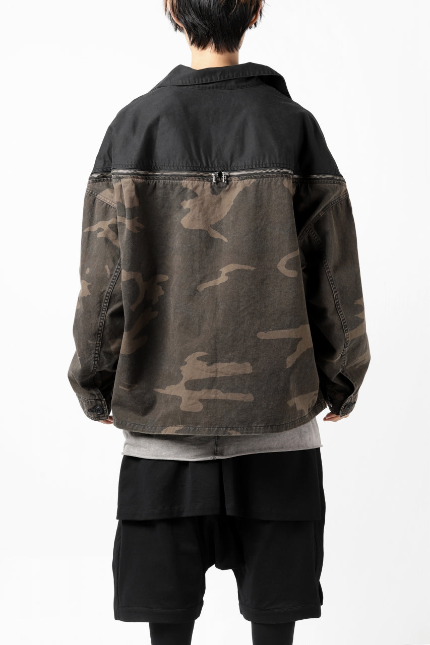 画像をギャラリービューアに読み込む, FACETASM ZIPPER ARMY SHIRT JACKET (BLACK x CAMO)