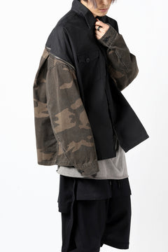 画像をギャラリービューアに読み込む, FACETASM ZIPPER ARMY SHIRT JACKET (BLACK x CAMO)