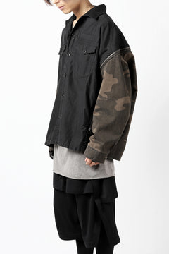 画像をギャラリービューアに読み込む, FACETASM ZIPPER ARMY SHIRT JACKET (BLACK x CAMO)