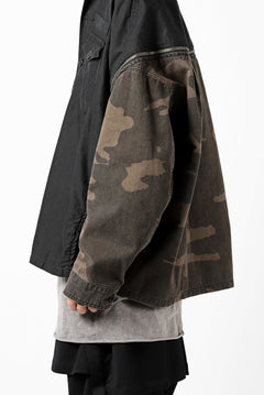 画像をギャラリービューアに読み込む, FACETASM ZIPPER ARMY SHIRT JACKET (BLACK x CAMO)