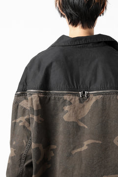 画像をギャラリービューアに読み込む, FACETASM ZIPPER ARMY SHIRT JACKET (BLACK x CAMO)