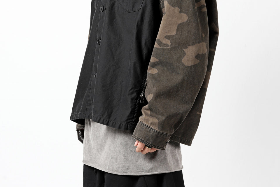 画像をギャラリービューアに読み込む, FACETASM ZIPPER ARMY SHIRT JACKET (BLACK x CAMO)