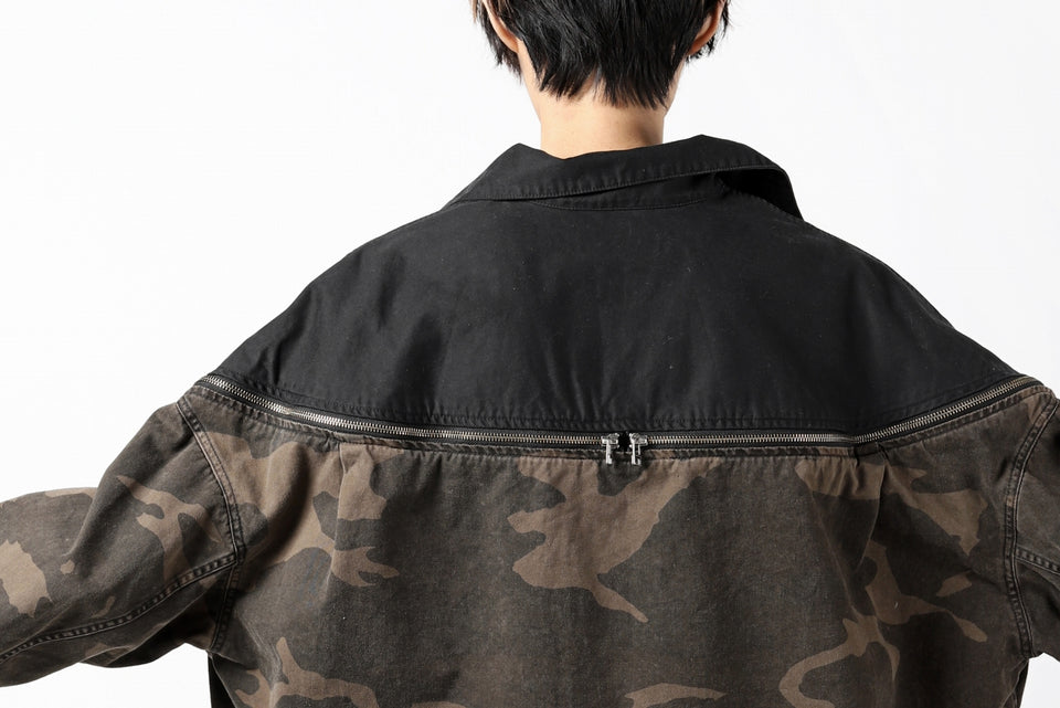 画像をギャラリービューアに読み込む, FACETASM ZIPPER ARMY SHIRT JACKET (BLACK x CAMO)