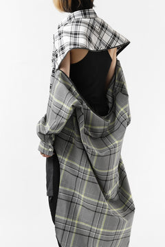 画像をギャラリービューアに読み込む, FACETASM ZIPPER HIGH & LOW LONG SHIRT (CHECK)