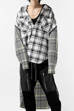 画像をギャラリービューアに読み込む, FACETASM ZIPPER HIGH & LOW LONG SHIRT (CHECK)