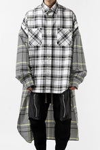 画像をギャラリービューアに読み込む, FACETASM ZIPPER HIGH & LOW LONG SHIRT (CHECK)