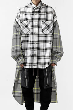 画像をギャラリービューアに読み込む, FACETASM ZIPPER HIGH & LOW LONG SHIRT (CHECK)