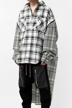 画像をギャラリービューアに読み込む, FACETASM ZIPPER HIGH & LOW LONG SHIRT (CHECK)