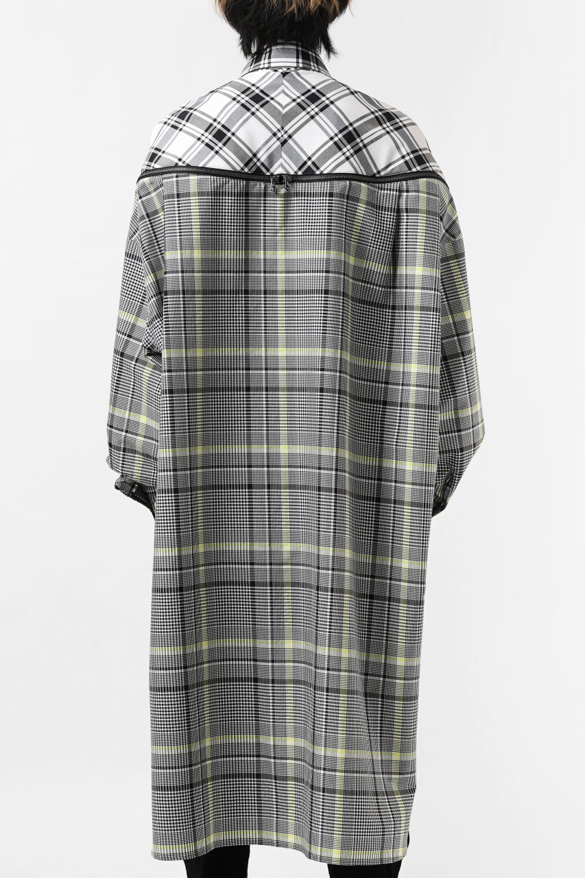 画像をギャラリービューアに読み込む, FACETASM ZIPPER HIGH & LOW LONG SHIRT (CHECK)